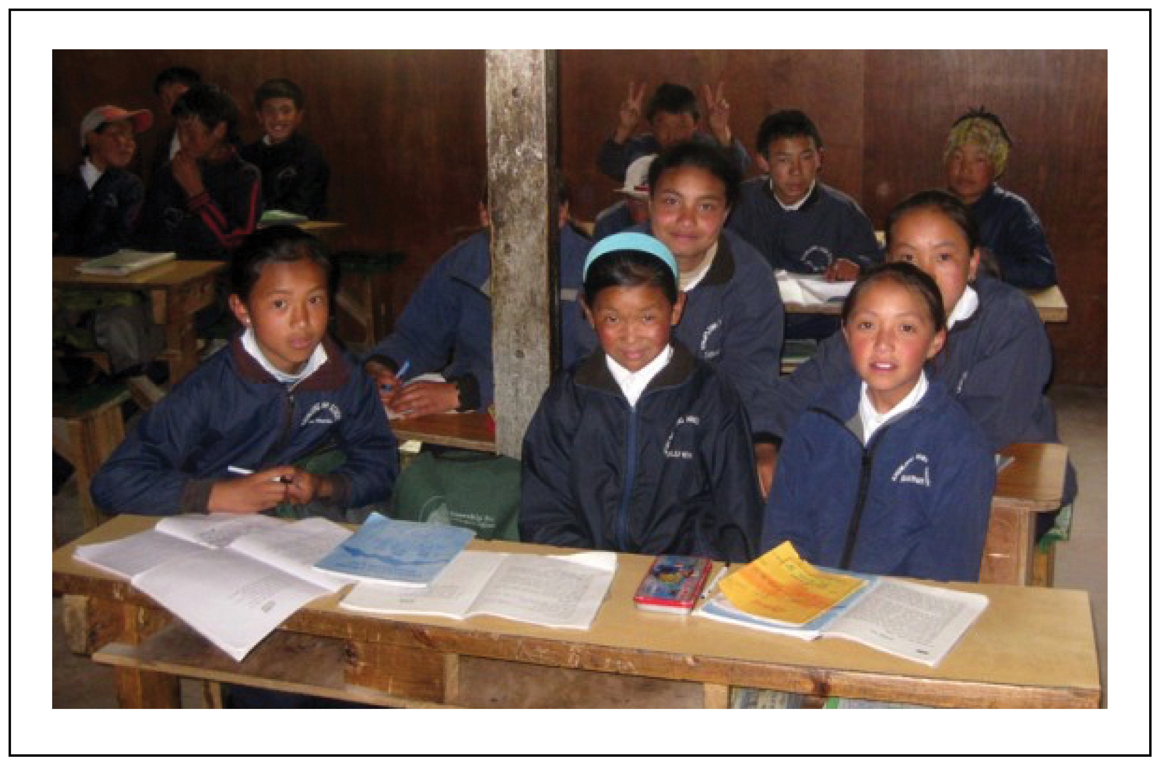 Himalayan students in class in Khumbu