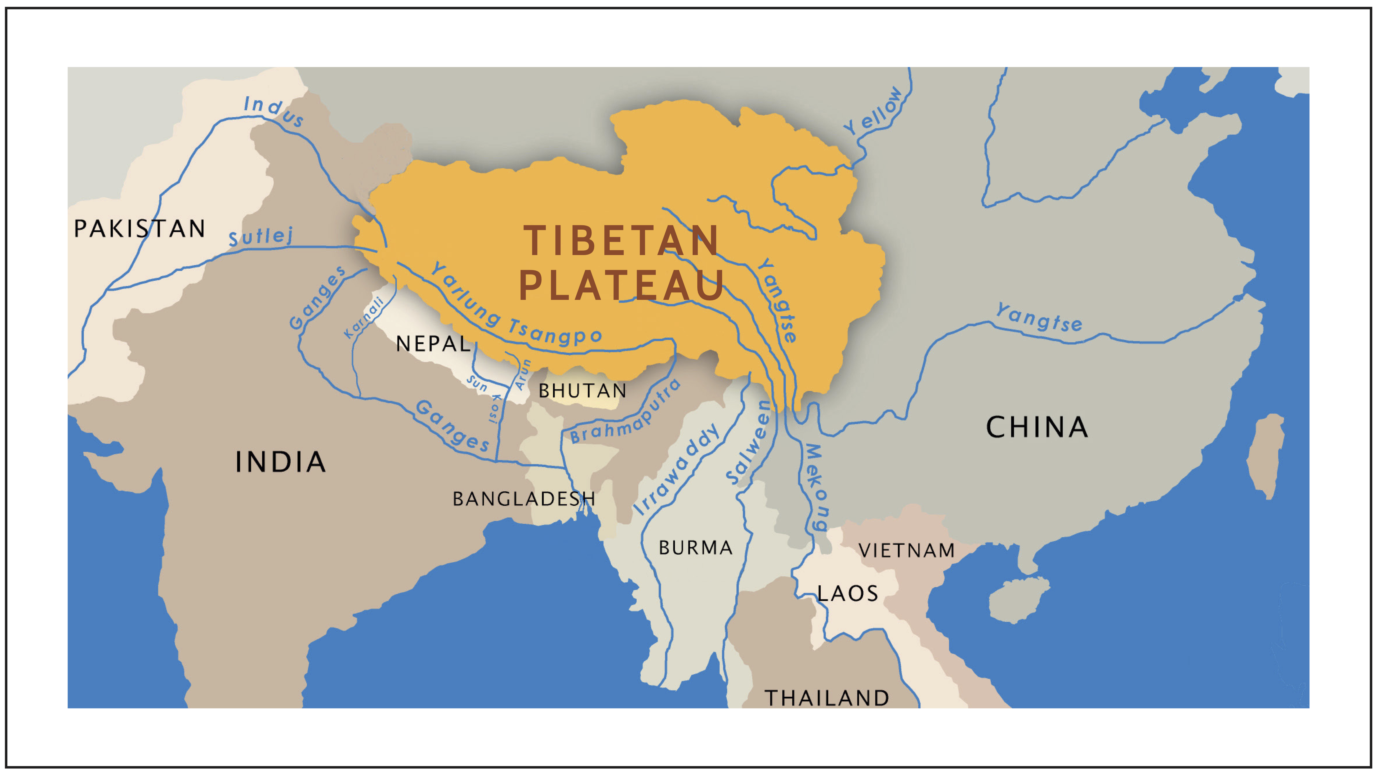 Tibetan Plateau Map